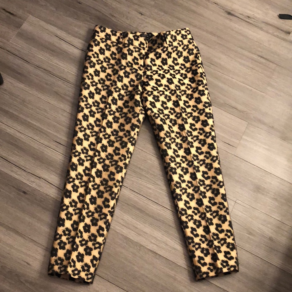 leopard print cropped pants NWT